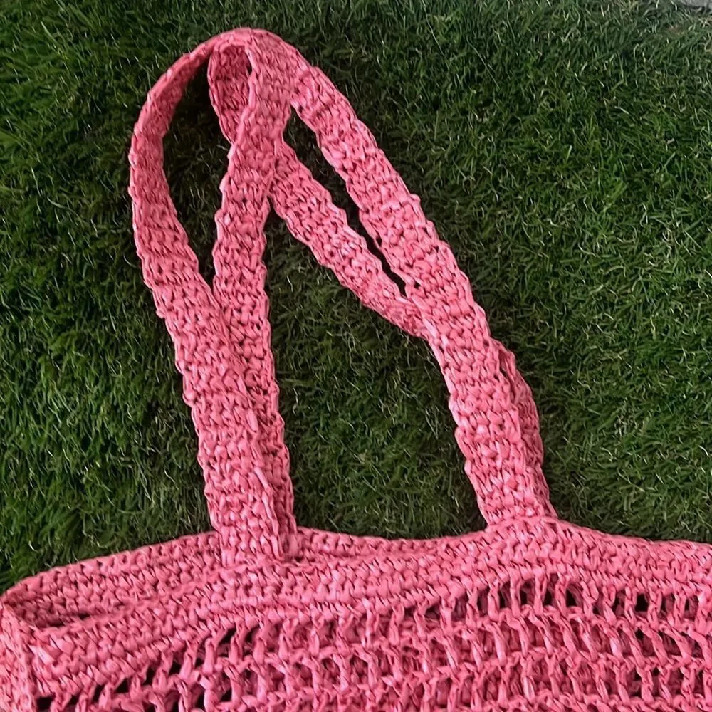 Super Cute Beach Tote Bag - Pink - Inside Pocket - Shopper Tote NEW